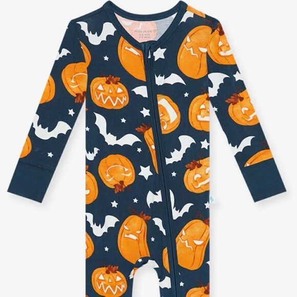 NWT Posh Peanut Convertible One Piece Spooky Pumpkins 3-6M - Picture 3 of 3